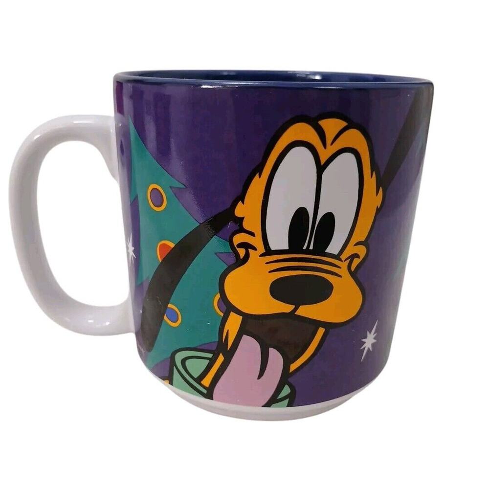 Disney Store PLUTO Dog Christmas Mug Coffee CUP‎ Purple Holidays Tree Collector